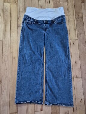 Ripe Women's Size XL Maternity Wide-Leg Jeans with White Belly Panel